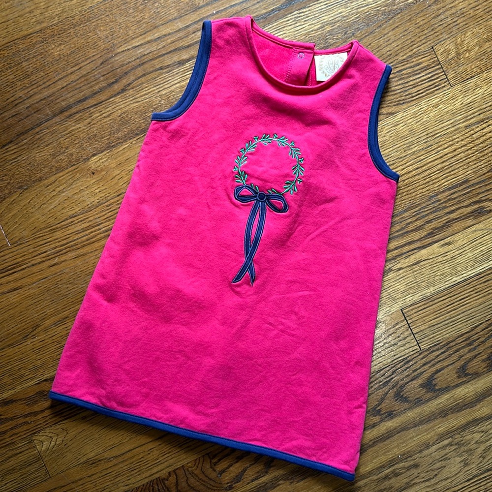 TBBC stretch pink Christmas bow wreath dress $64